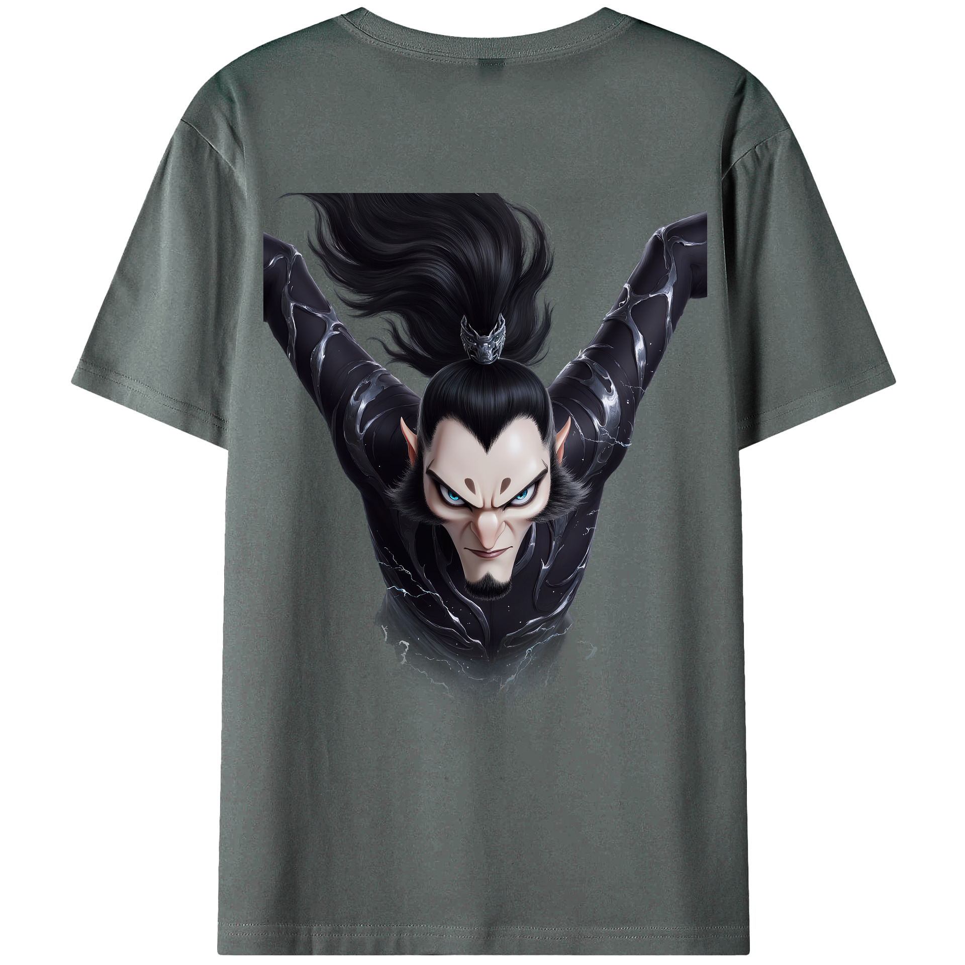 （画像用） Ne Zha 2 ナタ 魔童の大暴れ 綿100％ メンズ半袖Tシャツ（バックプリント） 通気性
